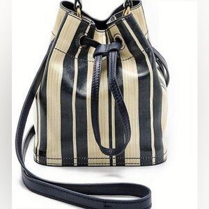 NWT Tory Burch painted leather Bucket drawstring bag